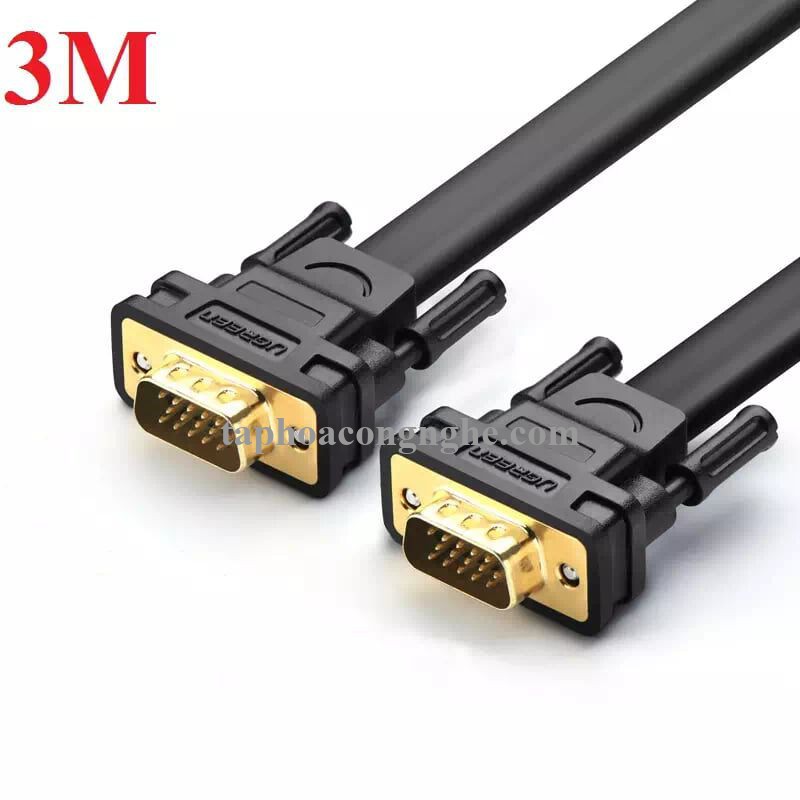Ugreen 11667 3M màu Đen Cáp tín hiệu 2 đầu VGA cáp dẹt VG105 30011667